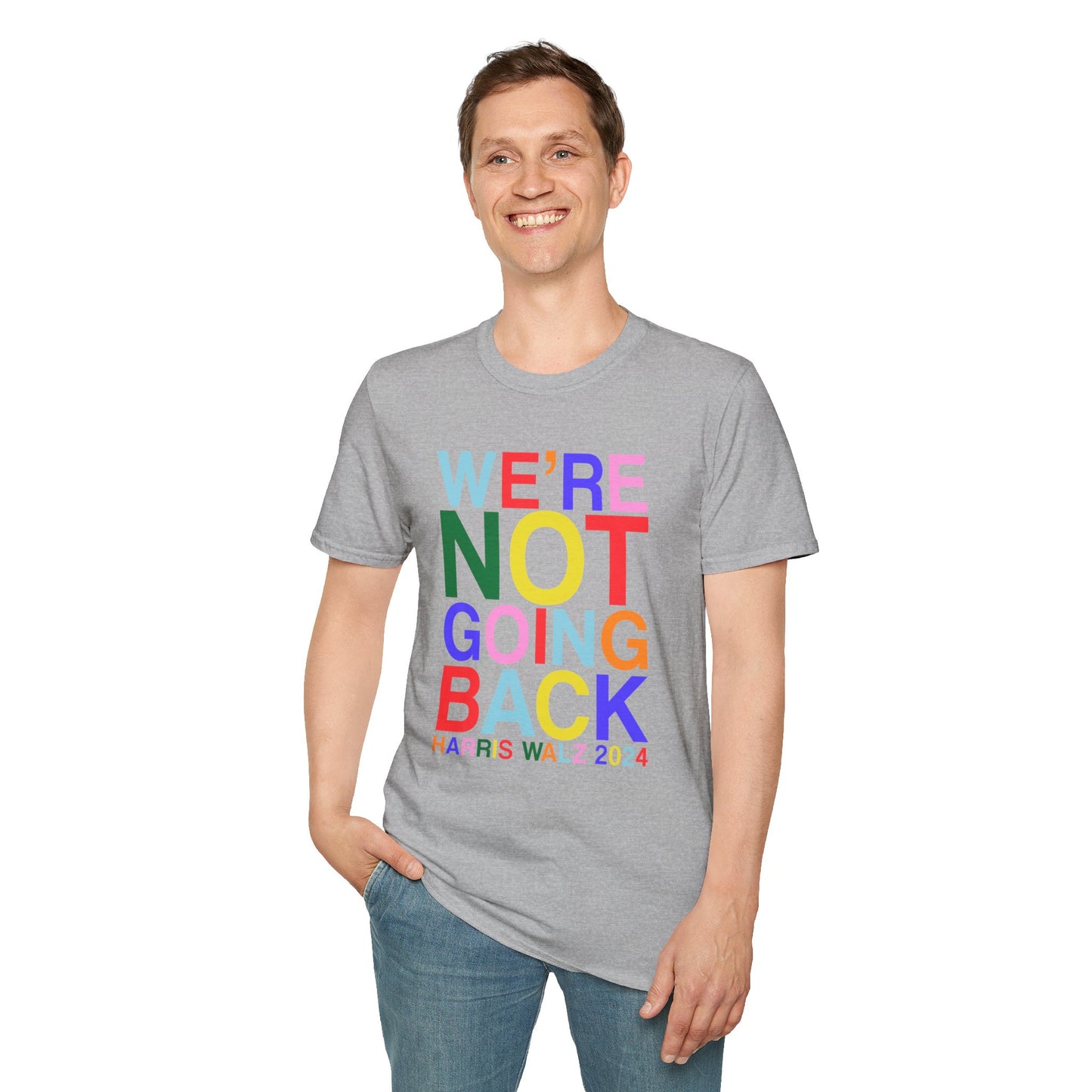 Harris Walz 2024 | We're Not Going Back Unisex Softstyle Tee (6 colors)