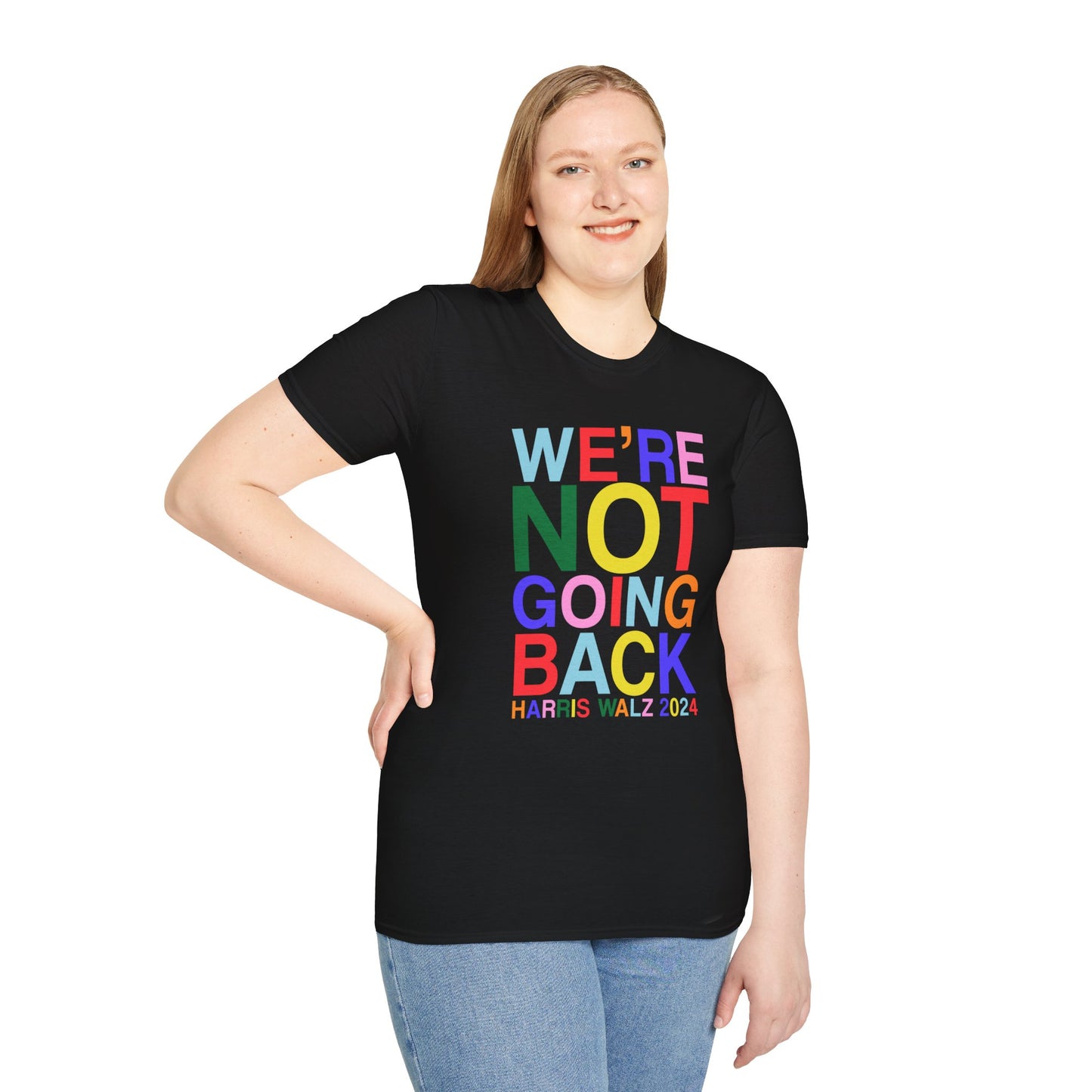 Harris Walz 2024 | We're Not Going Back Unisex Softstyle Tee (6 colors)