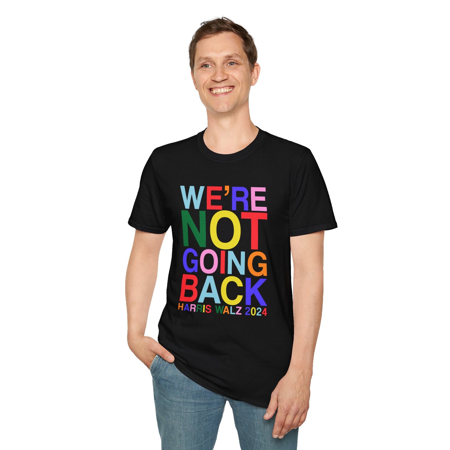 Harris Walz 2024 | We're Not Going Back Unisex Softstyle Tee (6 colors)