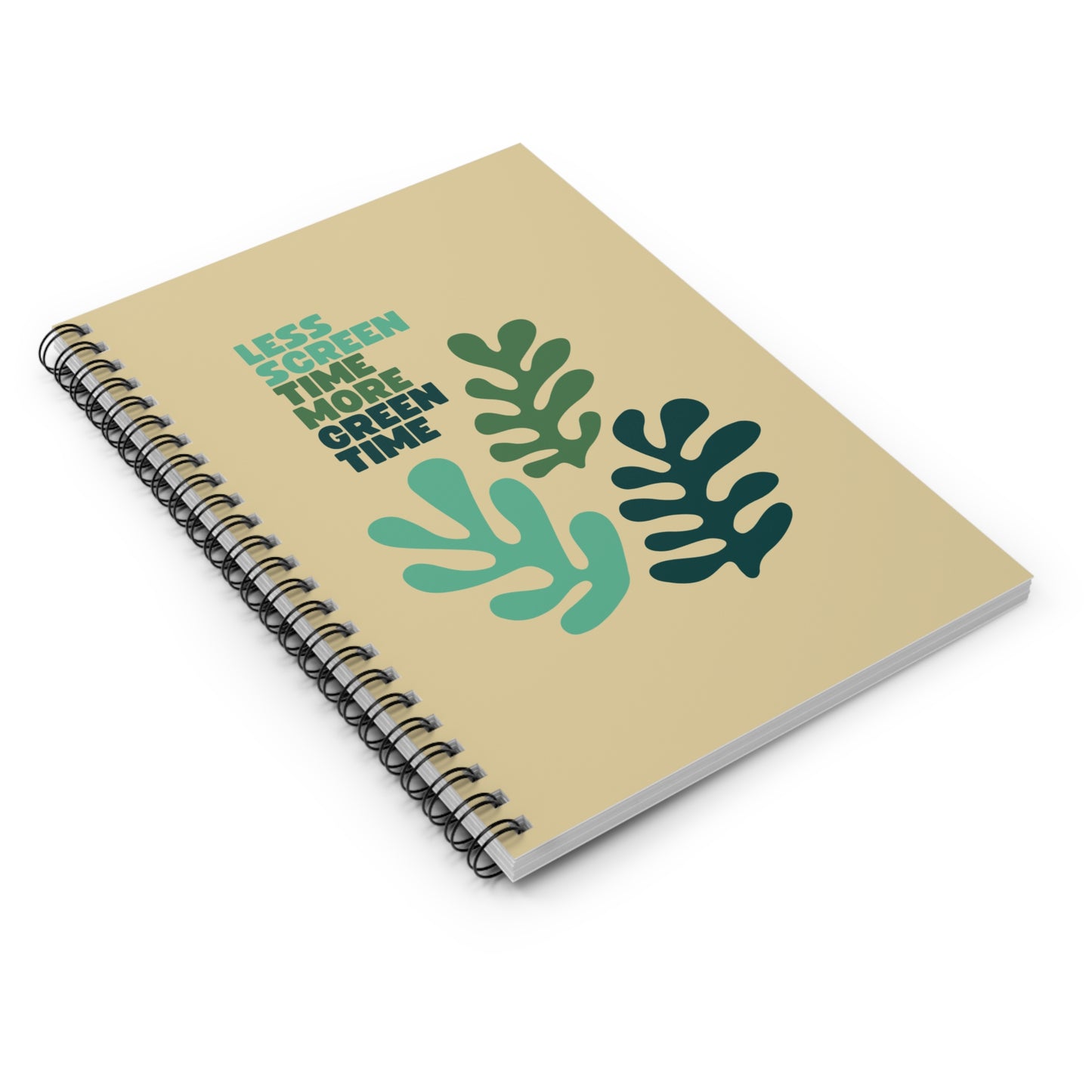 Less Screen More Green Spiral Notebook - Ruled Line