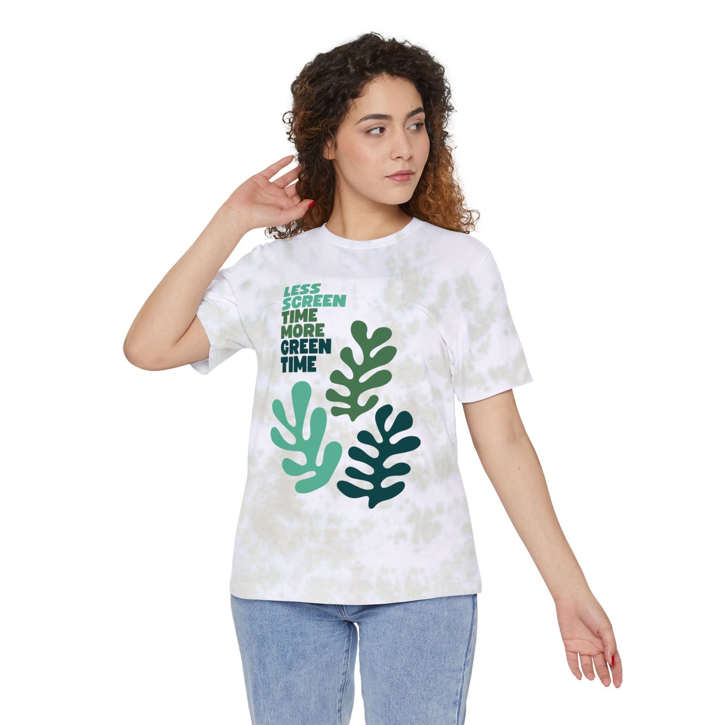 Less Screen Time More Green Time Unisex Tie-Dyed Tee