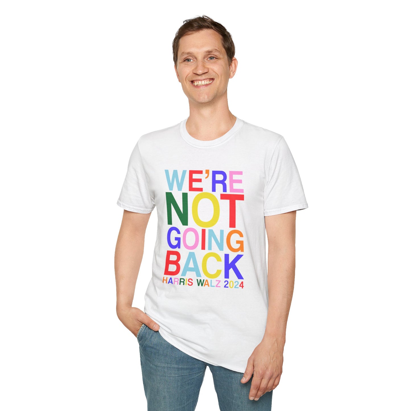 Harris Walz 2024 | We're Not Going Back Unisex Softstyle Tee (6 colors)