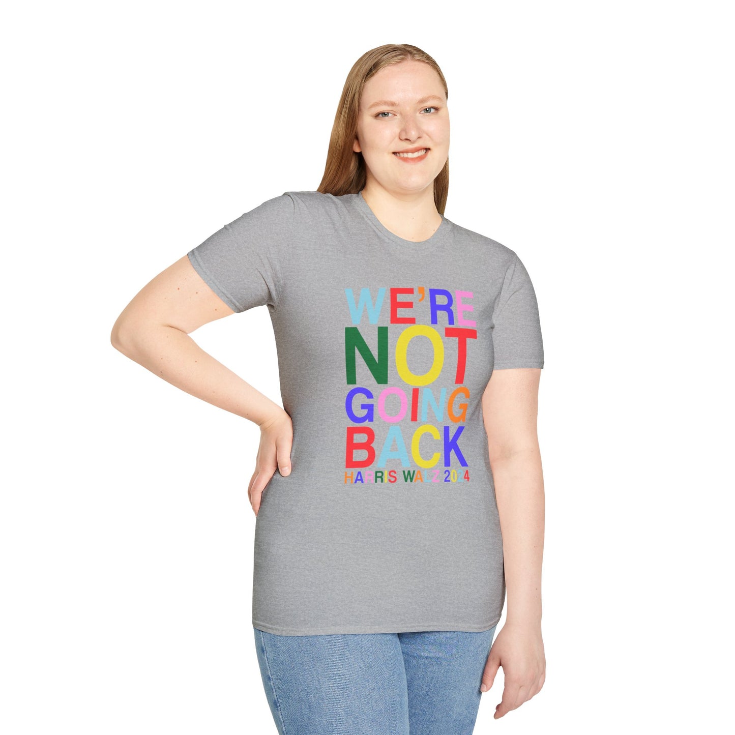 Harris Walz 2024 | We're Not Going Back Unisex Softstyle Tee (6 colors)