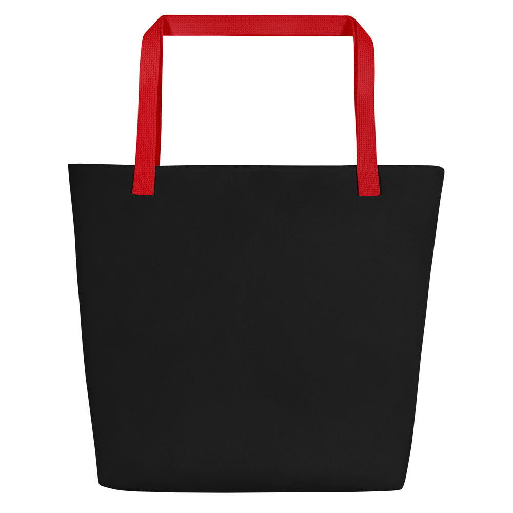 We're Not Going Back | Harris Walz 2024 Large Black Tote Bag with Inside Pocket