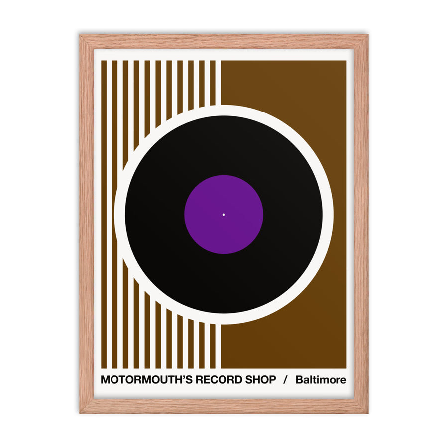 Motormouth's Record Shop Framed Poster (Modern / Bauhaus style)