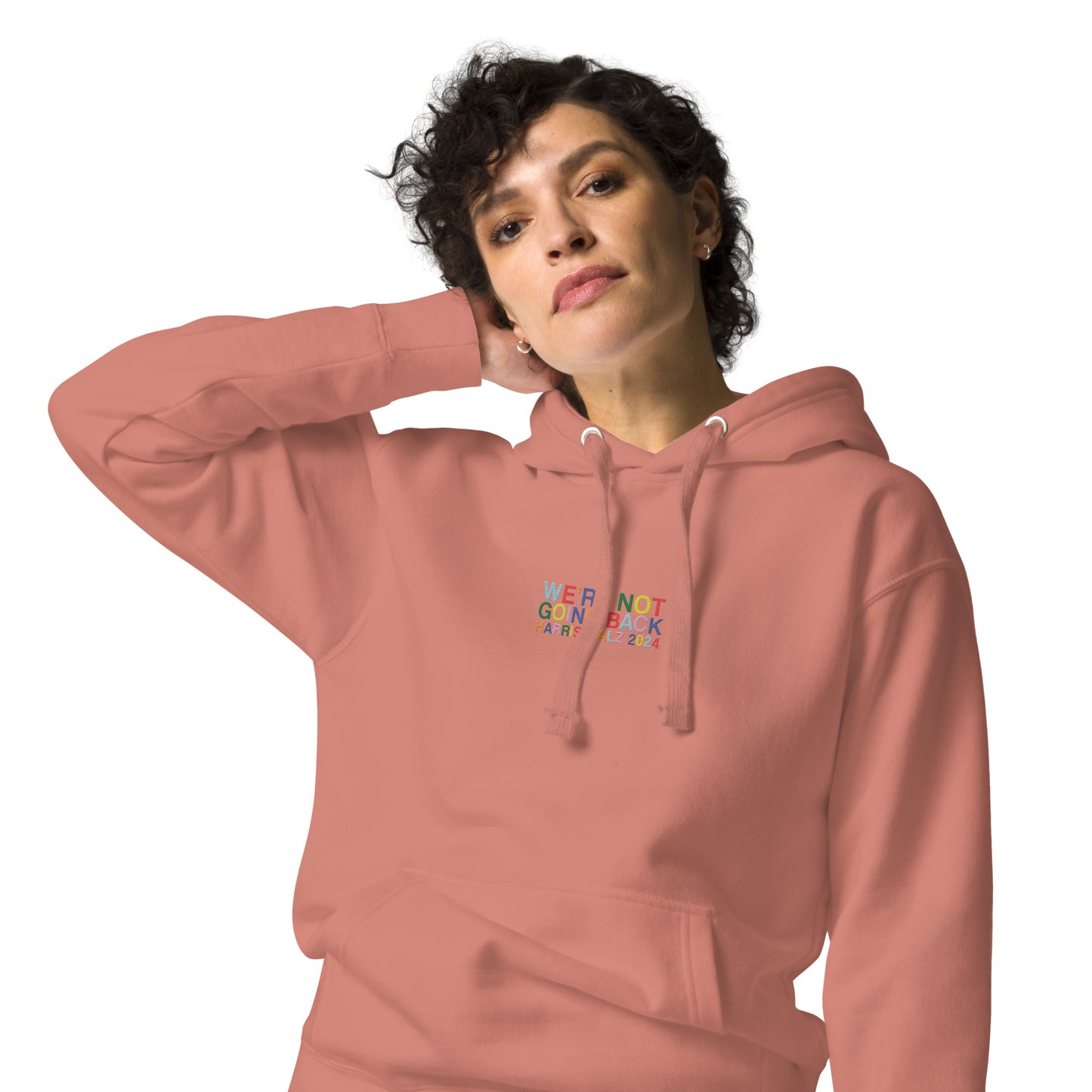 We're Not Going Back | Harris Walz 2024 Embroidered Unisex Hoodie (2 colors)