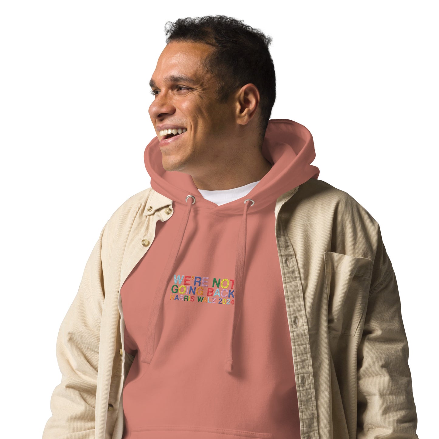 We're Not Going Back | Harris Walz 2024 Embroidered Unisex Hoodie (2 colors)