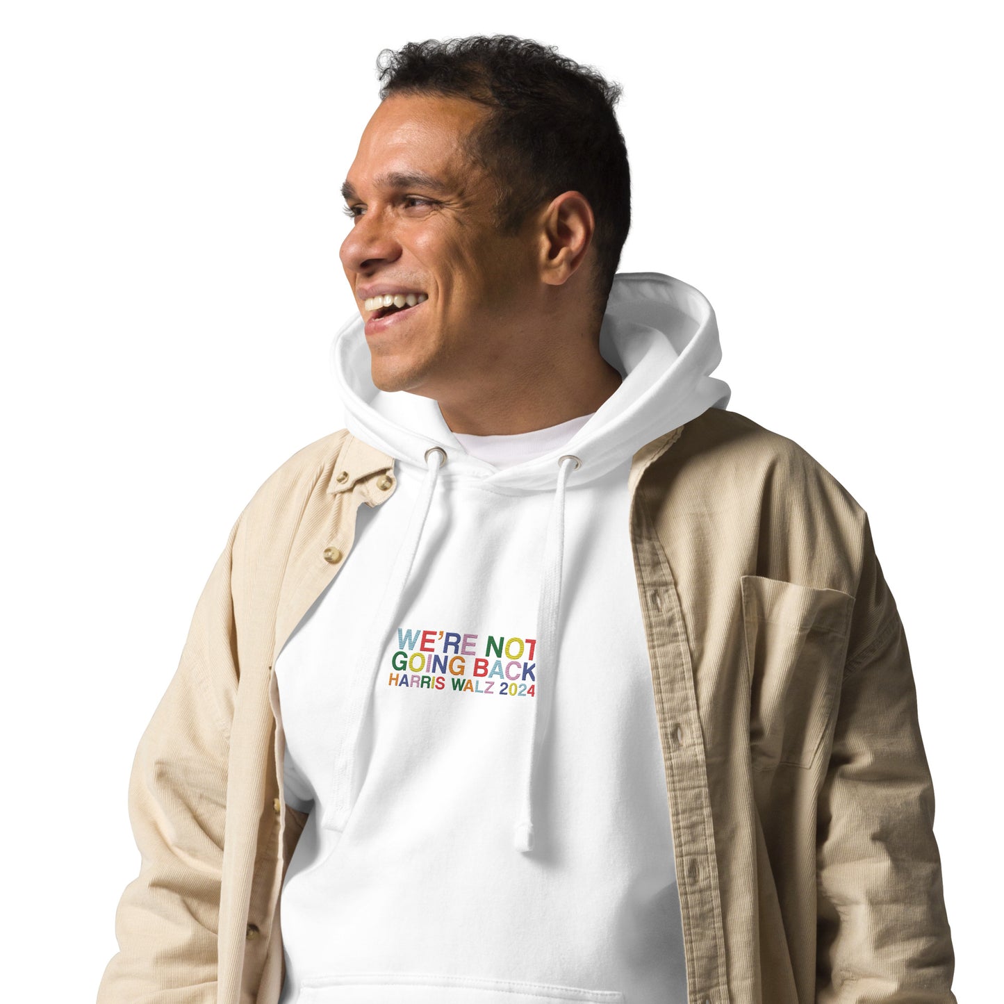 We're Not Going Back | Harris Walz 2024 Embroidered Unisex Hoodie (2 colors)